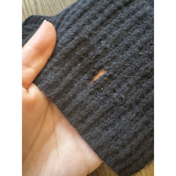 ALO Yoga Sz XXS Black Cashmere High Waist Plush Waffle Pant Long Wide Leg - Picture 4 of 5